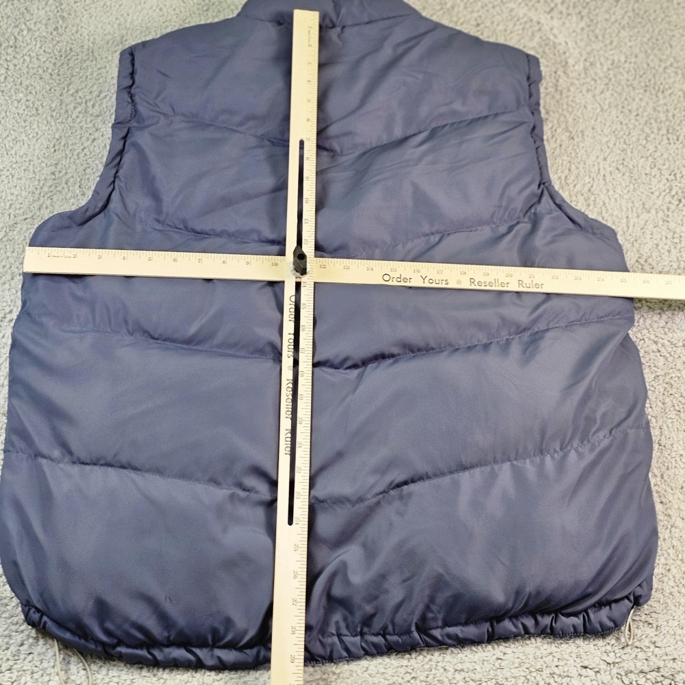 Bit & Bridle Vest Womens Large Blue Puffer Quilted Full Zip Reversible Horses - Picture 11 of 13